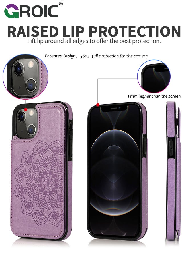 GROIC Design for iPhone 15 6.1 Inch Wallet Case with Card Holder, PU Leather Kickstand Card Slots Back Flip Case, Double Magnetic Clasp Shockproof Cover Stand Kickstand Flip Protective Cover - Image 4