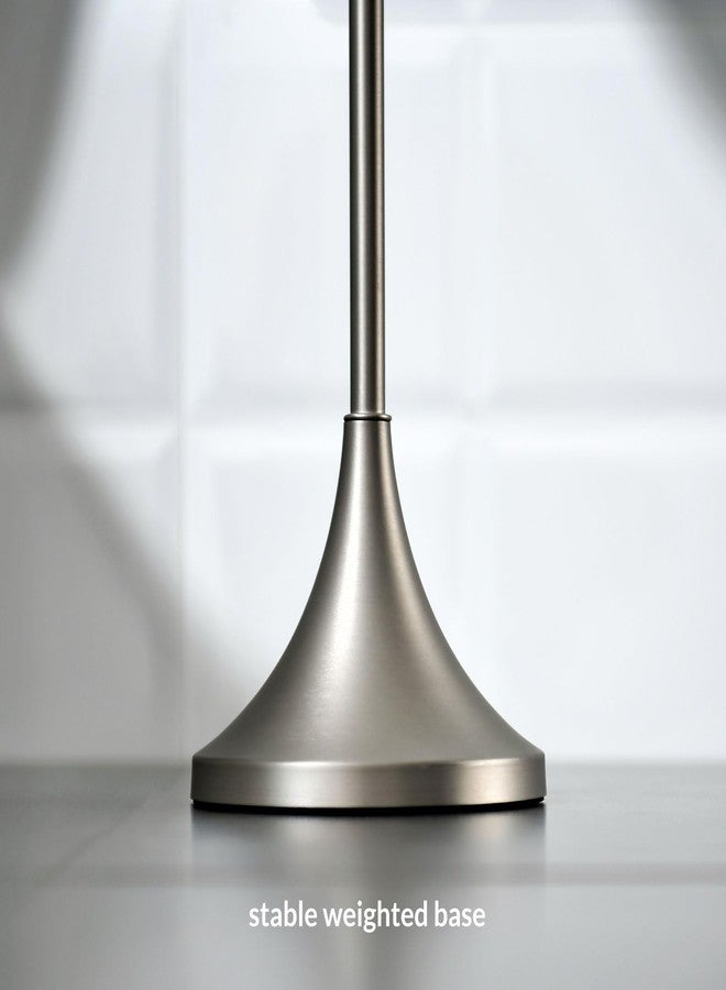 simpletome Toilet Paper Holder Free Standing, Stable Weighted Base, Modern Simple Streamlined Design (Nickel) - Image 5