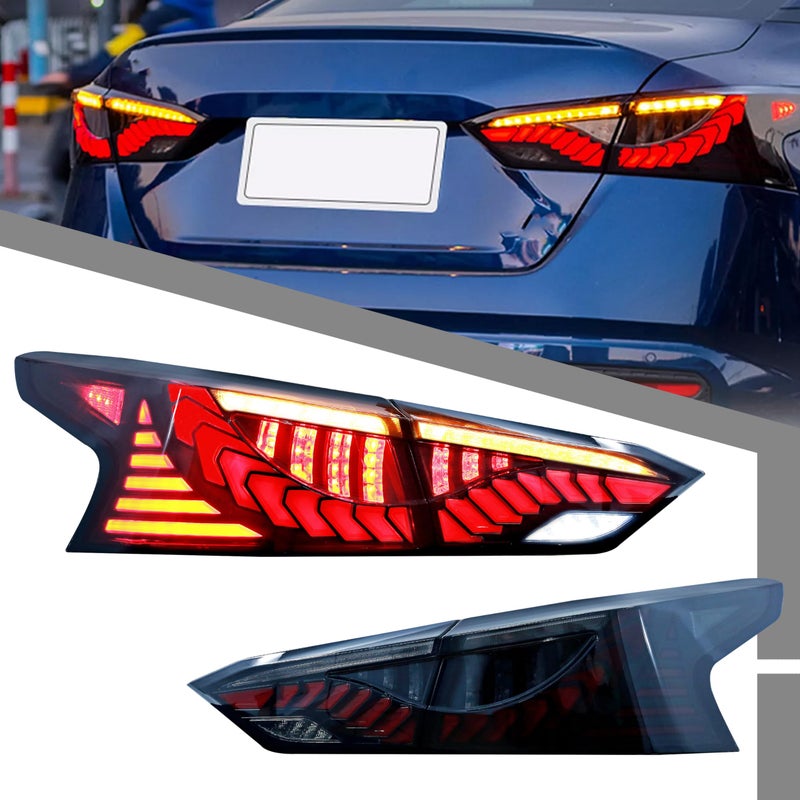 LED Tail Lights Assembly Compatible with Nissan Altima 20192024 Startup Animation Dynamic Turn Signal Rear Lamps Accessory