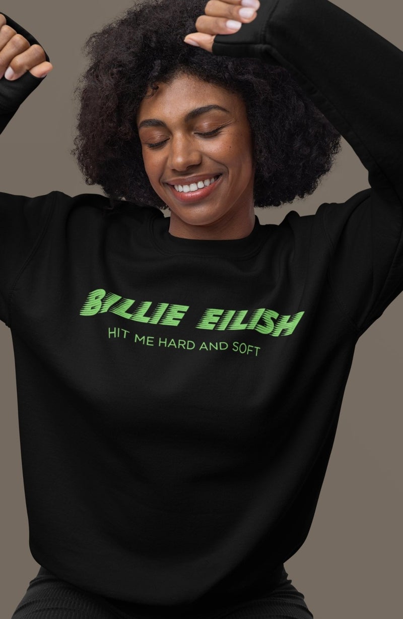 Fuddy Moda Billie Eilish Back Printed Hoodless Sweatshirt, Oversize New Album Printed Sweat - Image 5