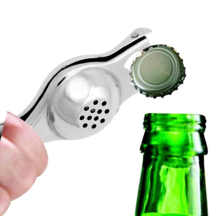 Anjali Stainless Steel 3 in 1 Lemon Squeezer With Comfortable Handle, Helps Extracting Lemon Juice, Grating Cheese & Bottle Opener - Modern Kitchen Tool - Image 4