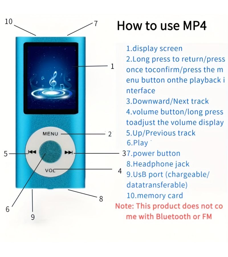 32GB MP3 Player with Music Video Photo Ebook Earphones Black - Image 1