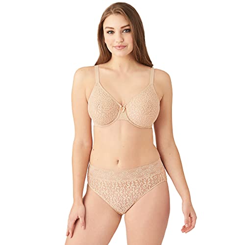 Wacoal Women's Halo Lace Unlined Convertible Underwire Bra, Natural Nude, 34D - Image 5
