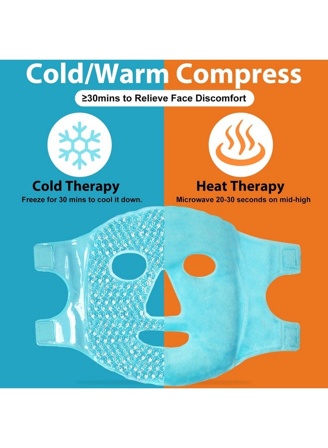 BeeVines Ice Face Mask Cooling Gel Pack For Puffy Eyes Cold & Hot Reusable Compress Frozen Eye Packs Masks For Women For Dark Circles Puffiness Allergies & Headaches (Blue) - Image 3