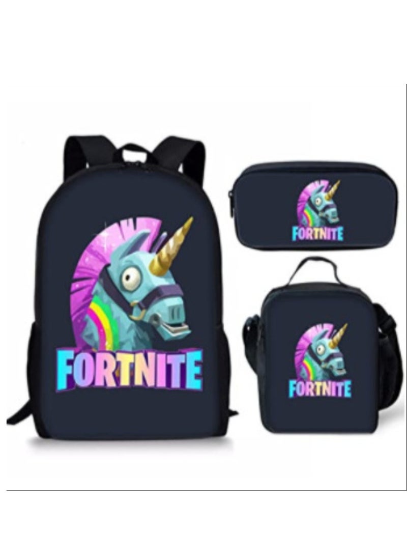 FORTNITE Fortnite Backpack with Large Capacity Three Piece Backpack and Student backpack 
