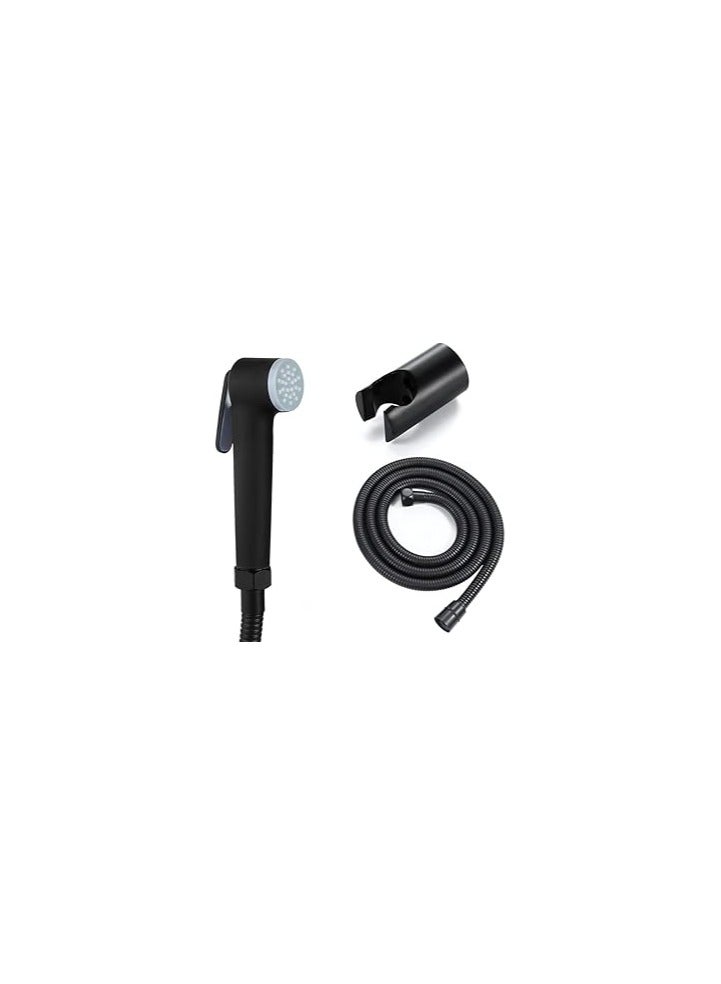 Black outdoor bathroom shattaf, elegance in a high-quality color with a black shower head one and a half meters long - Image 1