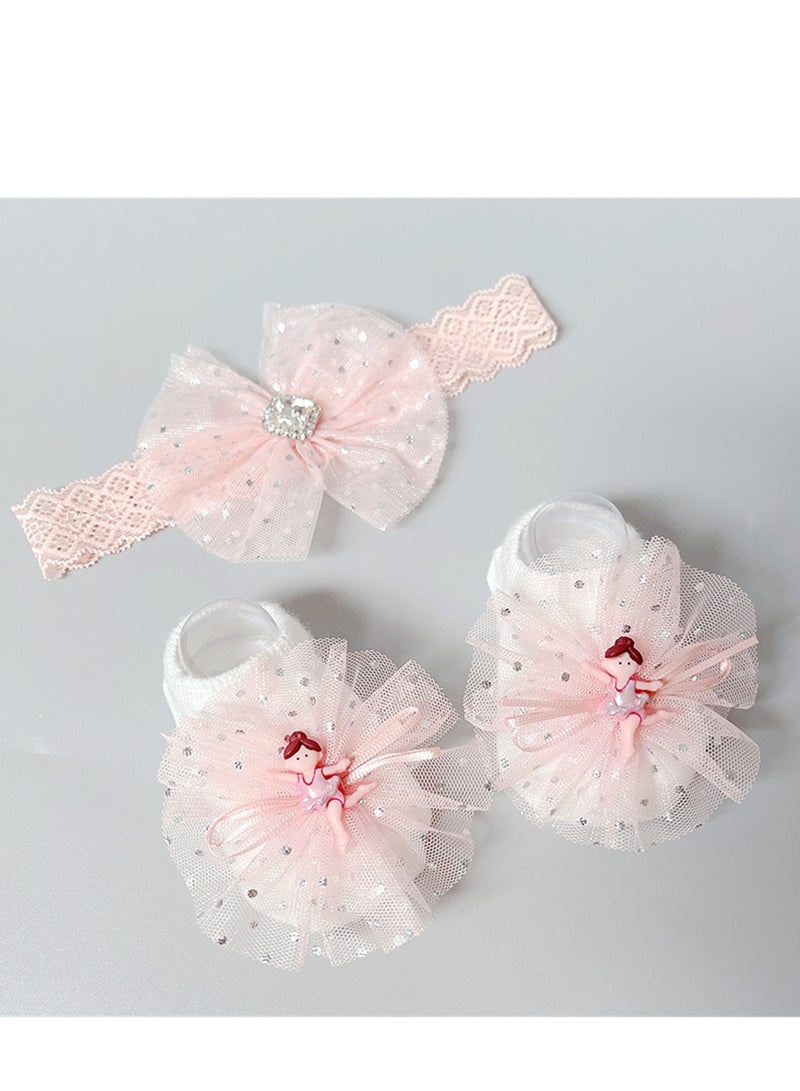 Loquat 3PCS Baby Headband Sock Gift Box Set Full Moon 100th Birthday Gift