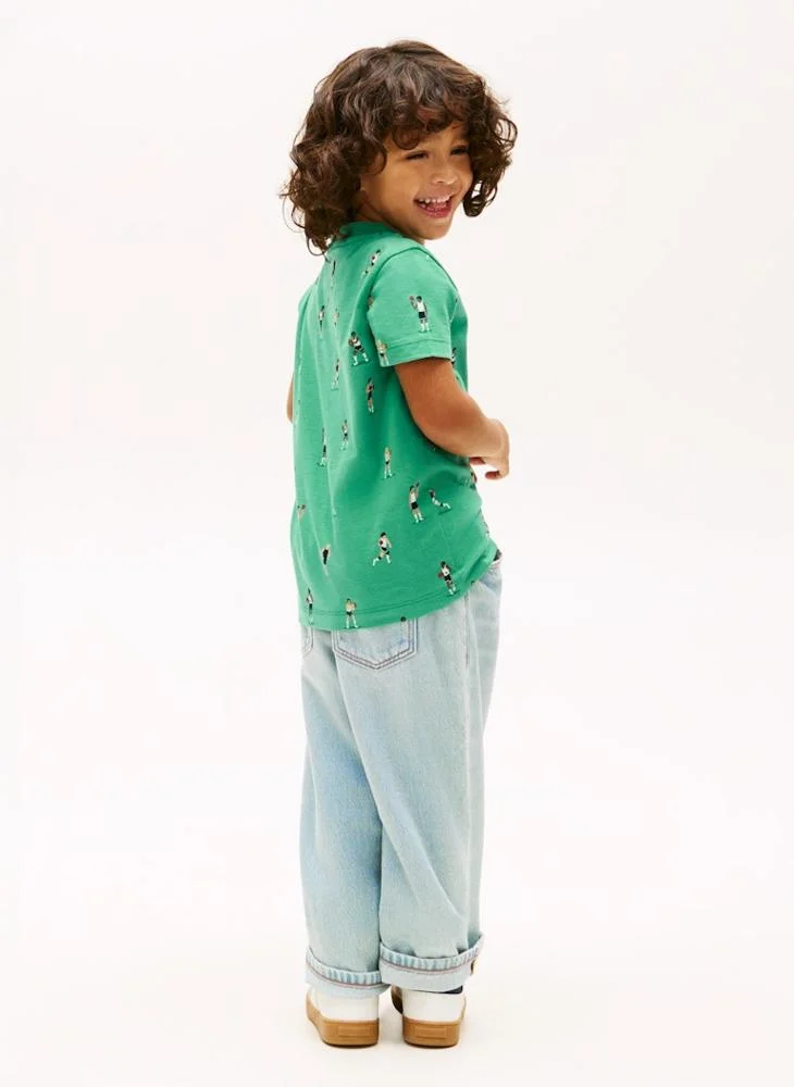 TOMMY HILFIGER Kids All Over Print Crew Neck T-Shirt