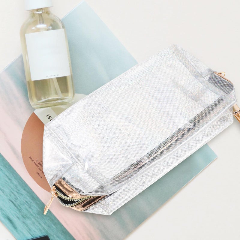 Large Capacity Sparkle Waterproof Pvc Makeup Bag Toiletry Pouch For Women - Image 5