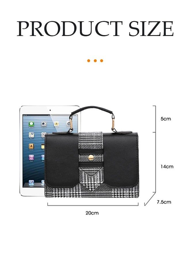 DUNISO Crossbody bag for women,magnetic button shoulder bag，PU leather handbag bag with three pockets inside，with adjustable shoulder strap,suitable for shopping, dating, travel and work，20*15*6cm，black - Image 5