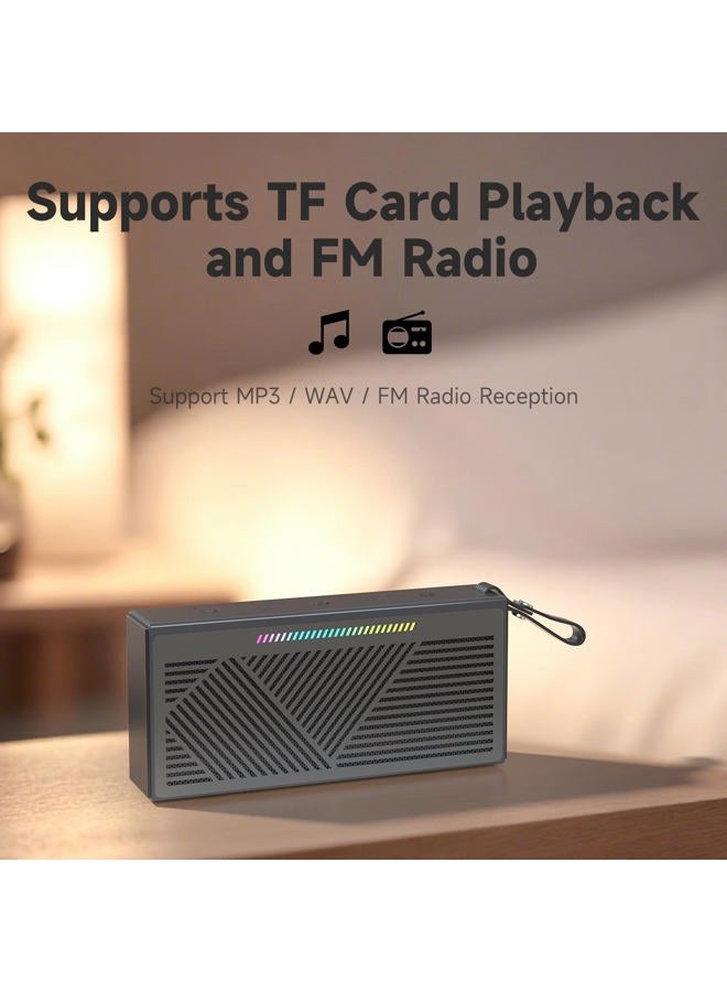 HOTTABLET Portable IPX5 Waterproof Bluetooth Speaker for Home Party Outdoor Beach，Black - Image 3