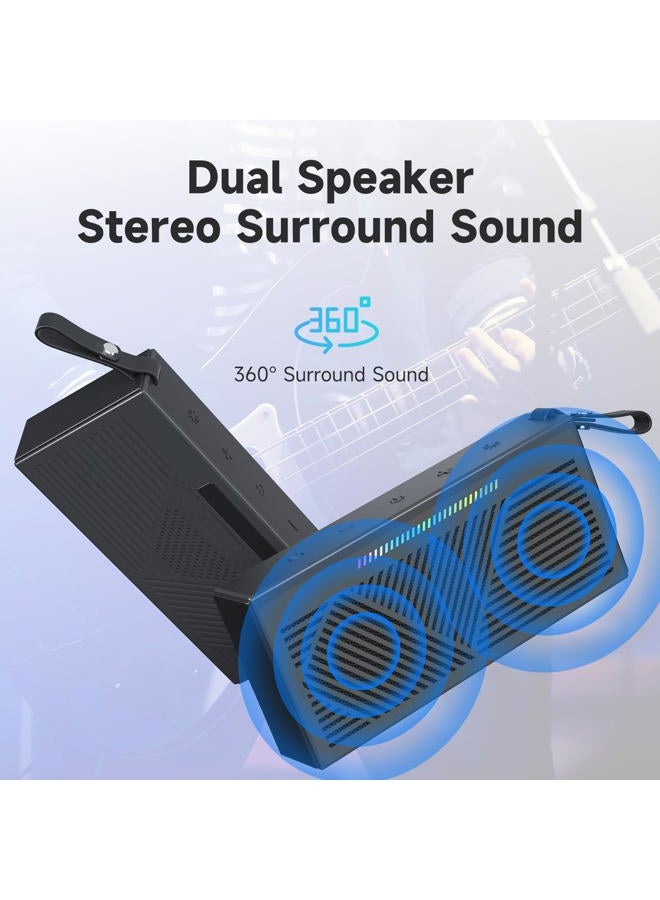 HOTTABLET Portable IPX5 Waterproof Bluetooth Speaker for Home Party Outdoor Beach，Black - Image 4