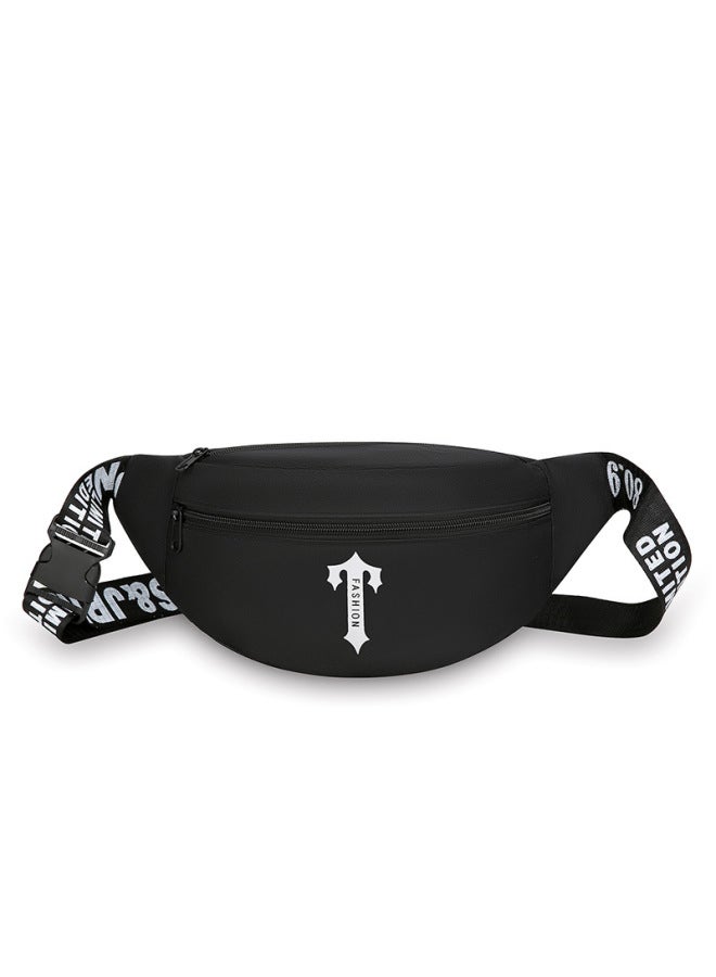 Generic Casual Sporty Crossbody Waist Bag Large Capacity Fitness Lightweight Bag Breathable Ultra-light Antibacterial Oxford Cloth-Color:Victory Sign - Image 1