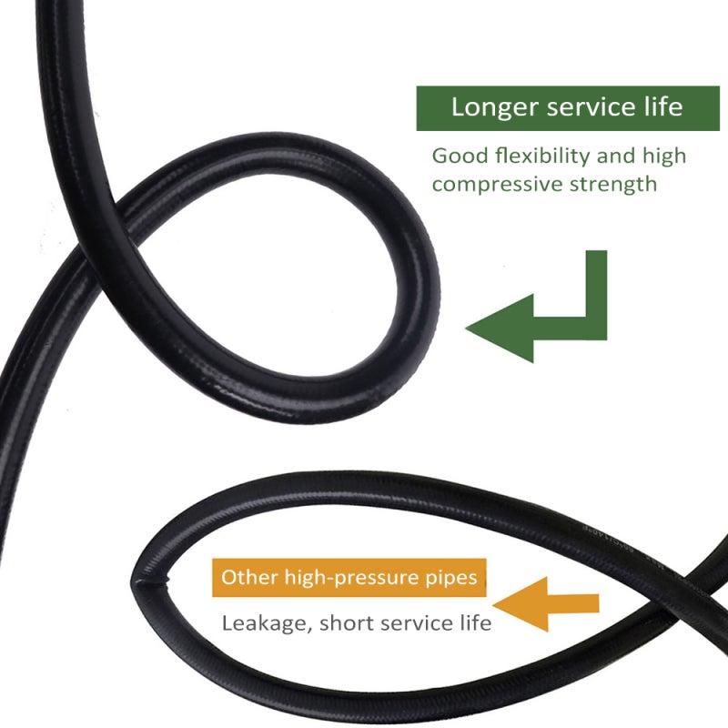 Pressure Washer Hose 10m Black: Enhanced 3-Layer Explosion-Proof Wear-Resistant - Versatile Replacement for Karcher K2-K7 Series High Pressure Washer Hose for Home Outdoor Cleaning Tasks - Image 3