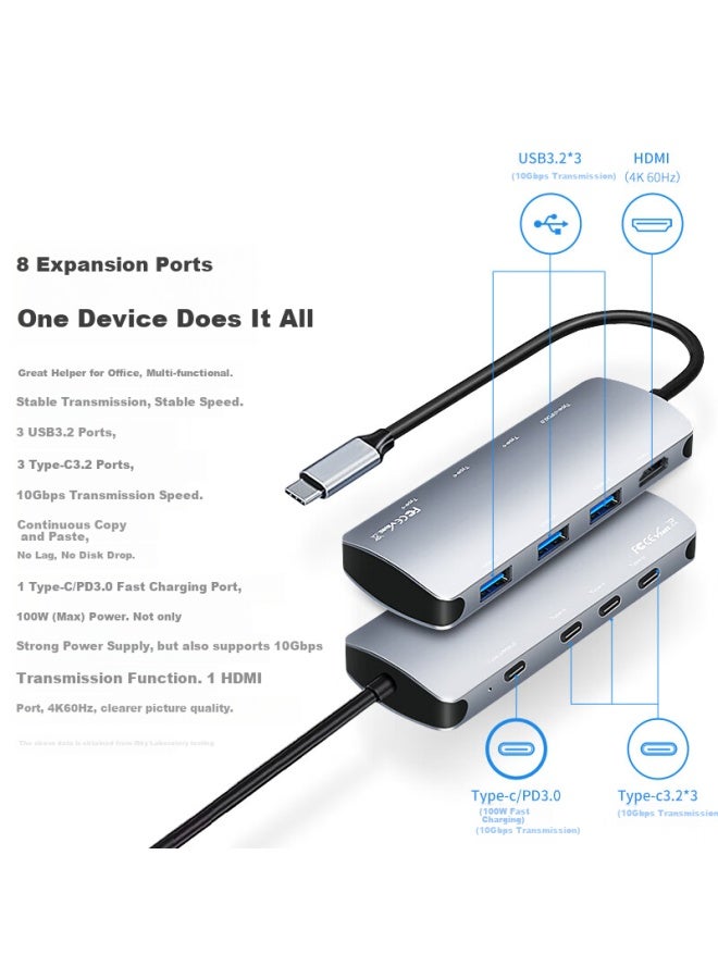 Isky Type-c 3.2 Expansion Dock 10gbps High Speed Gen2 Dock With Hdmi 4k Hd Usb-c For Apple Microsoft Huawei Mobile Phones Notebooks Tablets - Image 2