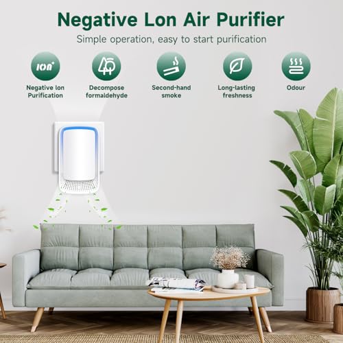 JOSTART Air Ionizers for Home (3 Pack), Negative Ion Generator, Quiet Air Freshener for Bedroom, Office, Kitchen, Portable Air Filter Odor, Smoke Dust, Pets, Eliminator, Mini Air Cleaner - Image 3