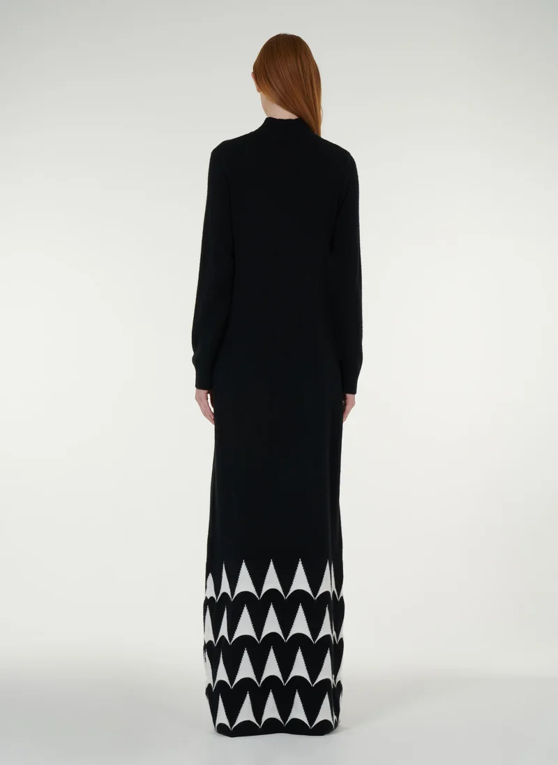 leem Monochrome 3D Jacquard Dress