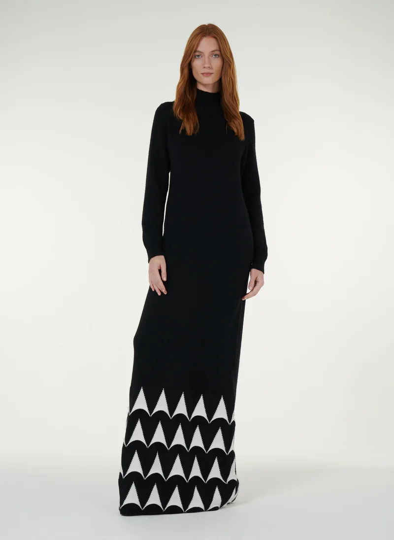 leem Monochrome 3D Jacquard Dress