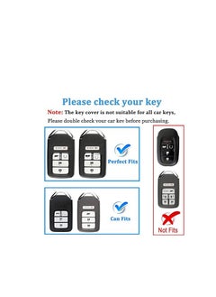 OUYoo OUYoo For Honda key protective cover with keychain,TPU key case,4-5-Buttons compatible with CR-V Insight EX EX-L Touring Smart Remote Key Vehicle Accessories，Uae flag keychain.(Gray)  - Image 2