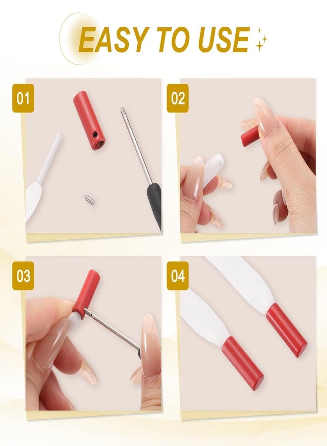 PATIKIL 12 Pcs Shoelace Tips, 20mm Metal Aglets Shoes Lace Cords End Tip Cap Replacement with Screw for Canvas Sneakers DIY Clothes Strings, Orange - Image 4