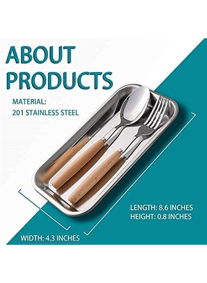 COYMOS - 3 Pack Surgical Tray, Stainless Steel Tray for Lab Instrument Supplies, Tattoo Tool (Silver) - Image 1