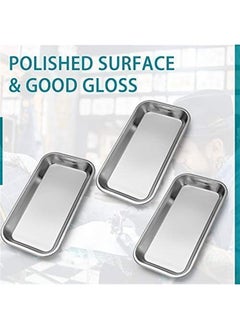 COYMOS 3 Pack Surgical Tray, Stainless Steel Tray for Lab Instrument Supplies, Tattoo Tool (Silver)  - Image 5