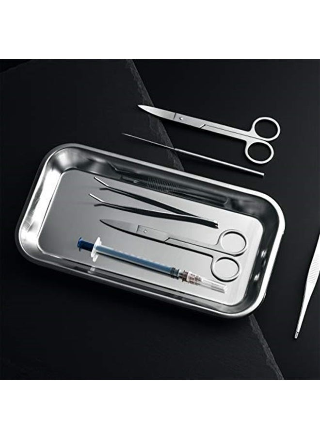COYMOS - 3 Pack Surgical Tray, Stainless Steel Tray for Lab Instrument Supplies, Tattoo Tool (Silver) - Image 1