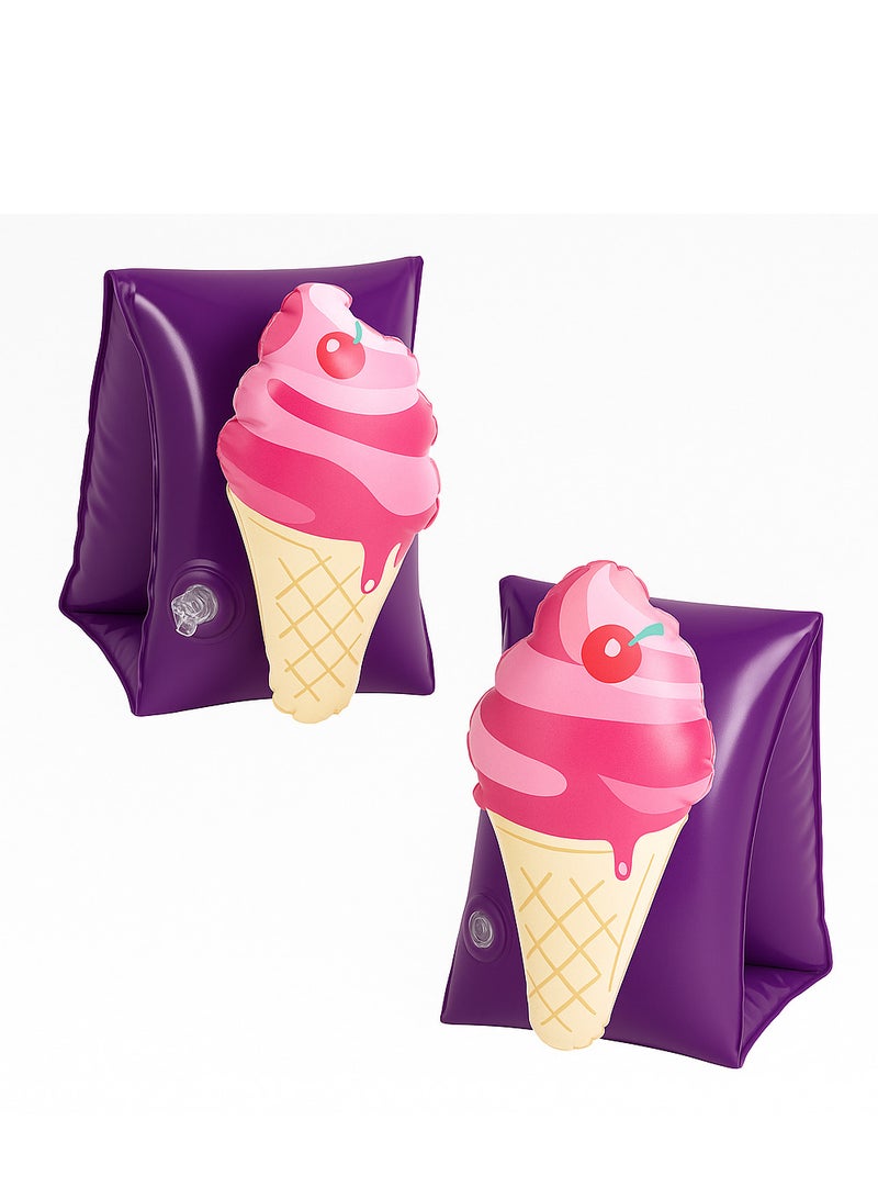 FLOBO Kids Inflatable Arm Bands Ice Cream Style Floaties for Swimming Lightweight Leak Proof Safety Float Armband for Toddlers and Children Age 3 to 6 Years  - Image 2