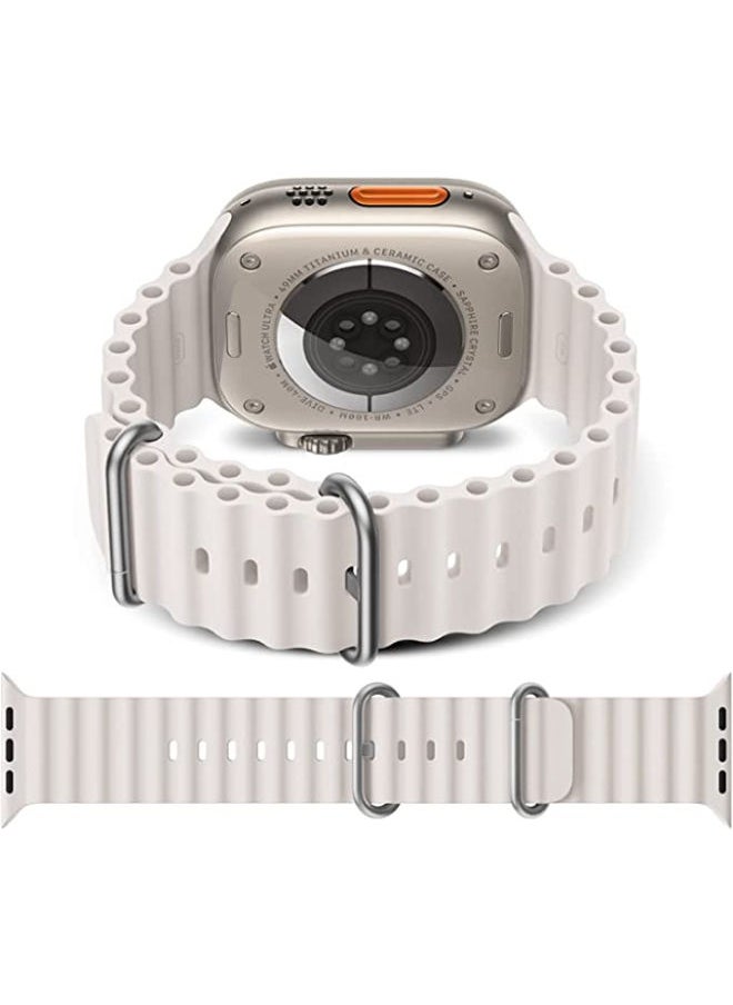 SHOPI - Newest Silicone Ocean Watch Band For Apple Watch Series 8 7 6 5 4 3 2 1 SE Compatible With Apple Watch Band 42mm 44mm 45mm 49mm Replacement Women Mens, Sport  slides Strap for iWatch Ultra - Image 1
