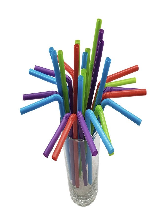 Kolorae Assorted Plastic Flexible Drinking Straws - Image 1