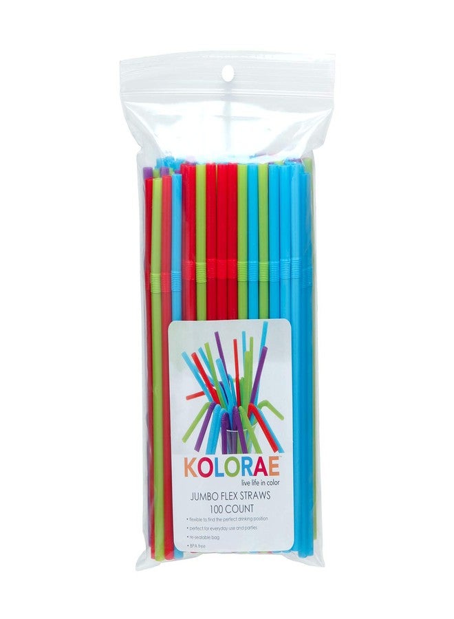 Kolorae Assorted Plastic Flexible Drinking Straws - Image 3