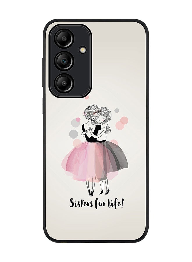 Stylizedd Rugged Black Edge Case for Samsung Galaxy A35, Slim fit Soft Case Flexible Rubber Edges Anti Drop TPU Gel Thin Cover -  Sisters for Life! - Image 1