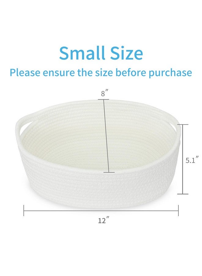 ABenkle Small Woven Basket, Cute Small Basket, Rope Room Shelf Storage Basket, Cat Dog Toys Basket Chest Box, Empty Decorative Gift Basket, 12"x 8" x 5" - Image 2