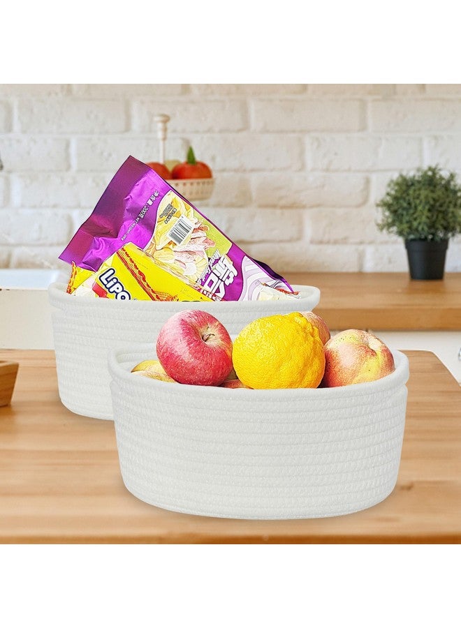 ABenkle Small Woven Basket, Cute Small Basket, Rope Room Shelf Storage Basket, Cat Dog Toys Basket Chest Box, Empty Decorative Gift Basket, 12"x 8" x 5" - Image 5