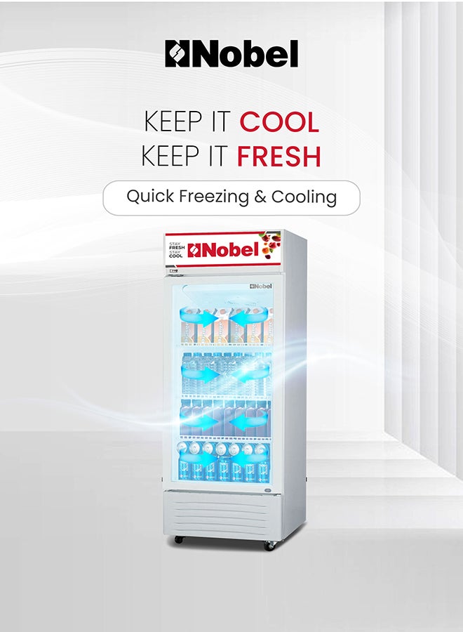 Nobel Showcase Chiller 243L Net / 260L Gross, Single Door, LED Light, Mechanical Temp Control, R600a Refrigerant – NSF245 (1 Year Warranty) 245 L NSF245 White - Image 2