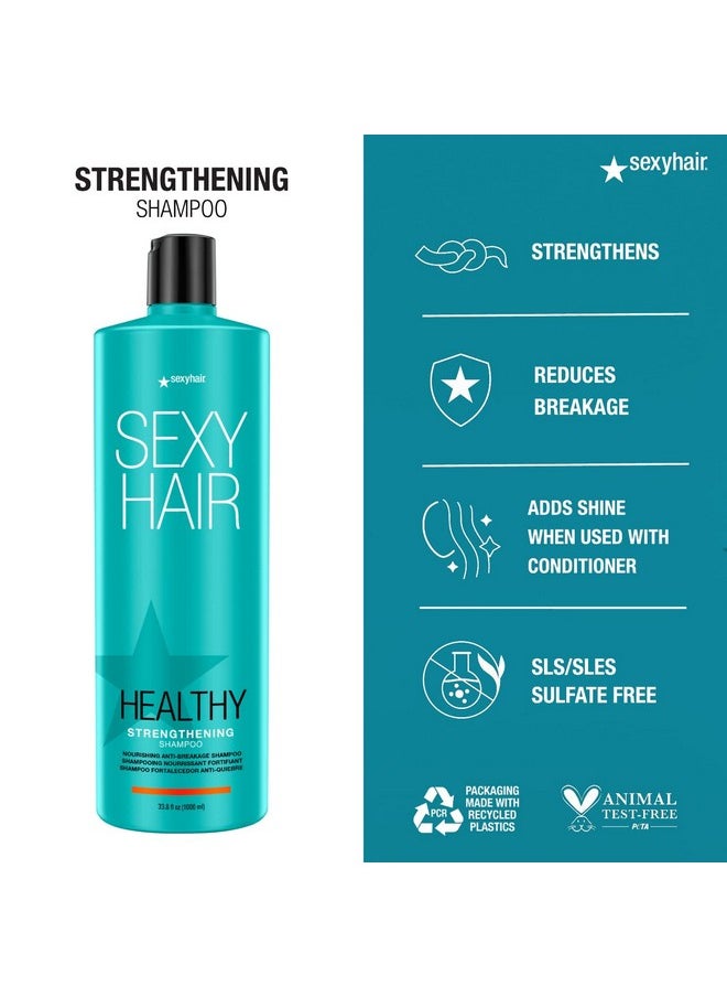 Sexy Hair Sexyhair Healthy Strengthening Antibreakage Shampoo, 33.8 Oz | Helps Provide Stength And Flexibility To Damaged Hair | Sls And Sles Sulfate Free  - Image 3