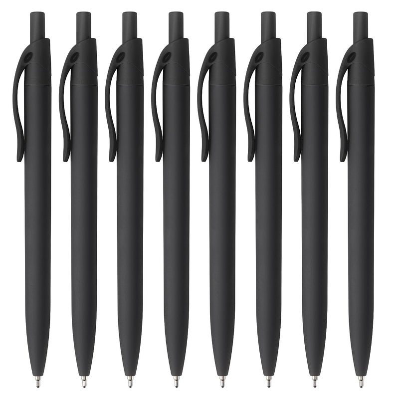 Bribobo 8 Pack Ballpoint Pens Retractable No Bleed Black Click Pens, School Supplies Stationery, Pens Medium Point, Smooth Ink Pens, 1.0 MM Black Ink - Image 1