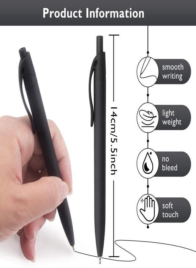 Bribobo 8 Pack Ballpoint Pens Retractable No Bleed Black Click Pens, School Supplies Stationery, Pens Medium Point, Smooth Ink Pens, 1.0 MM Black Ink - Image 2