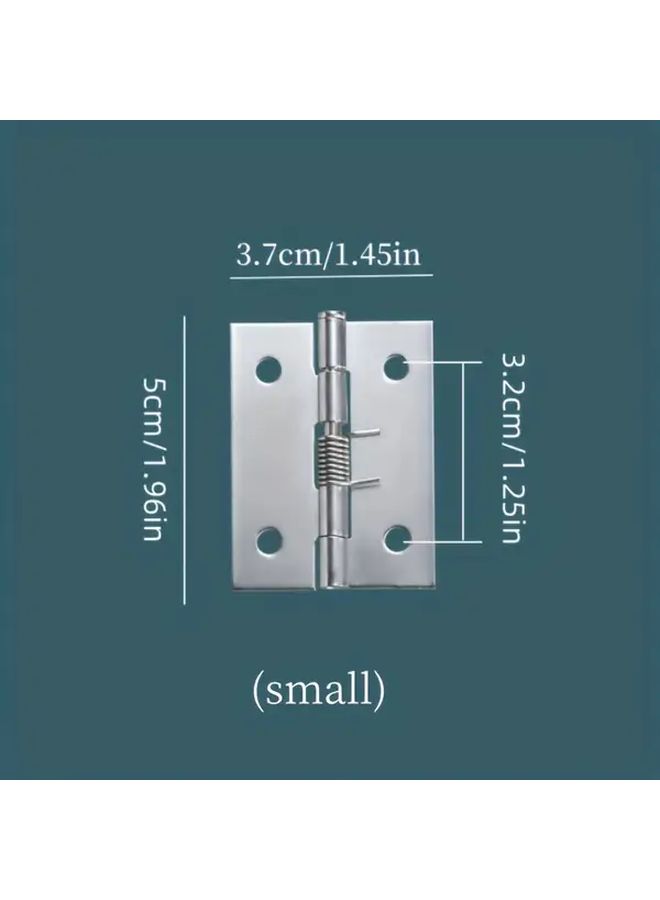 Stainless Steel Spring Hinge Self Closing 2PCS Size S With Screws - Image 2