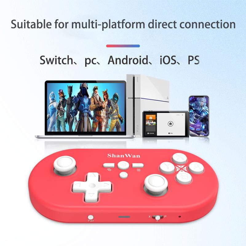 ShanWan Wireless Bluetooth Controller is Compatible With the Switch/Switch 2 (Firmware Update Required), Steam Deck, PC, Android, iPhone, iPad, and macOS. It Features Customizable Buttons and Macros, Motion Controls, linear Motor Vibration, Joysticks, Triggers, and a D-pad - Image 4