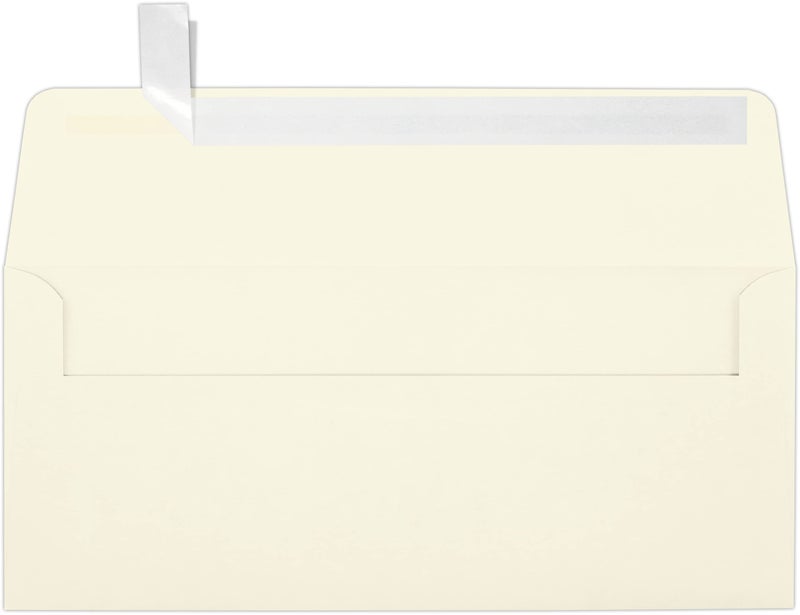 LUXPaper #10 Business Envelopes | Peel & Press | 4 1/8" x 9 1/2" | Natural | 30% Recycled | 80lb. Text | 50 Qty - Image 1