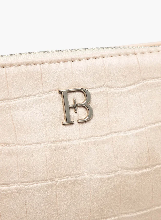 Flora Bella By Shoexpress Textured Shoulder Bag with Detachable Strap and Zip Closure