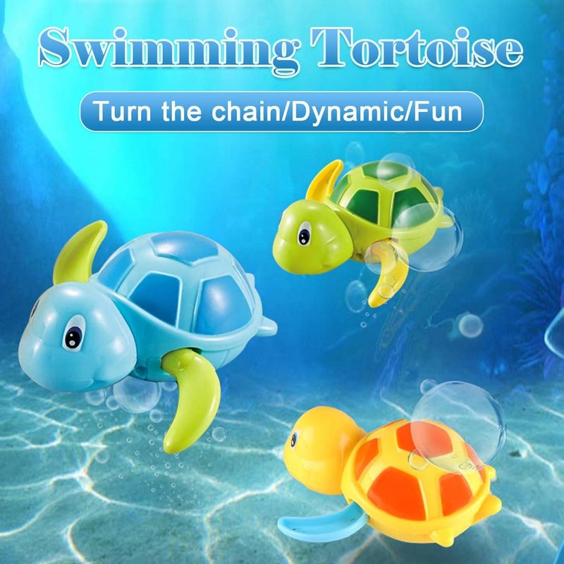 klarako Bath Toys For Toddlers Clockwork Floating Baby Bath Toys Swimming Tortoise Floating WindUp Toys Bathtub Shower Beach Toys Gifts For Boys And Girls Clockwork Bath Toys (Yellow) - Image 2
