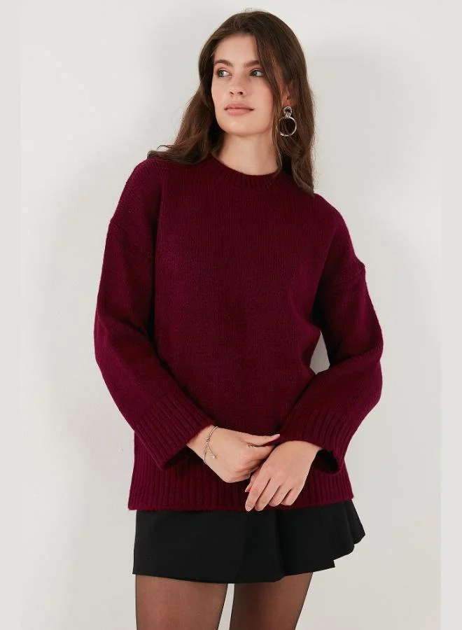 ليلا ليلا سويتر نسائي أساسي بياقة دائرية مقاس عادي عبوة من قطعتين