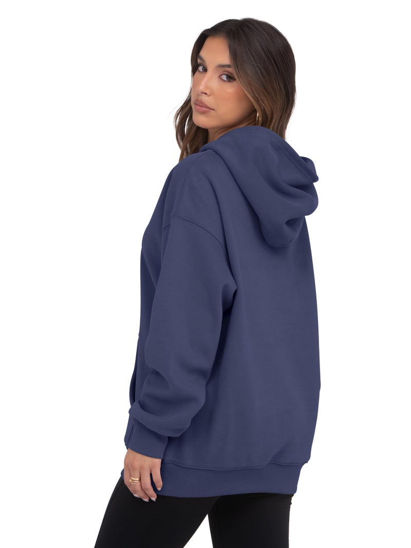 VIUTIL Womens Oversized Hoodies Fleece Loose Hooded Sweatshirt Fall Winter Outfits 2026 Trendy Clothes, Navy, Small - Image 5