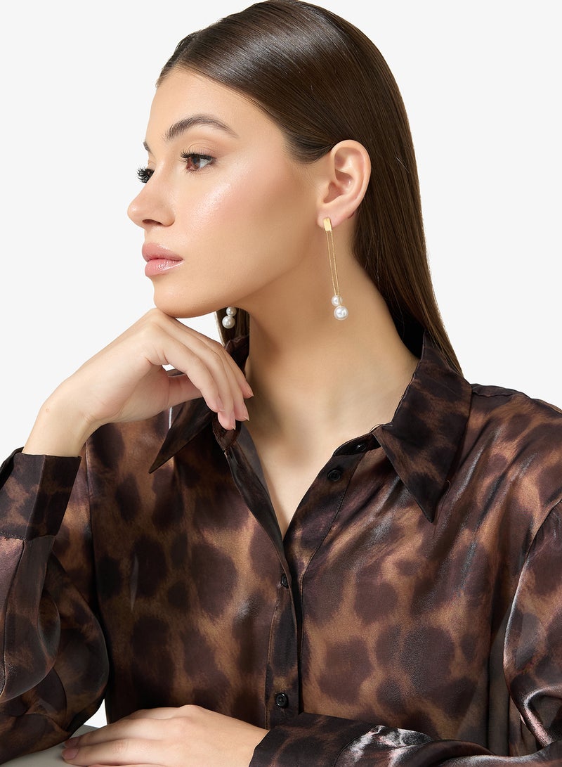 ELLA Beaded Pearl Long Necklace - Image 3