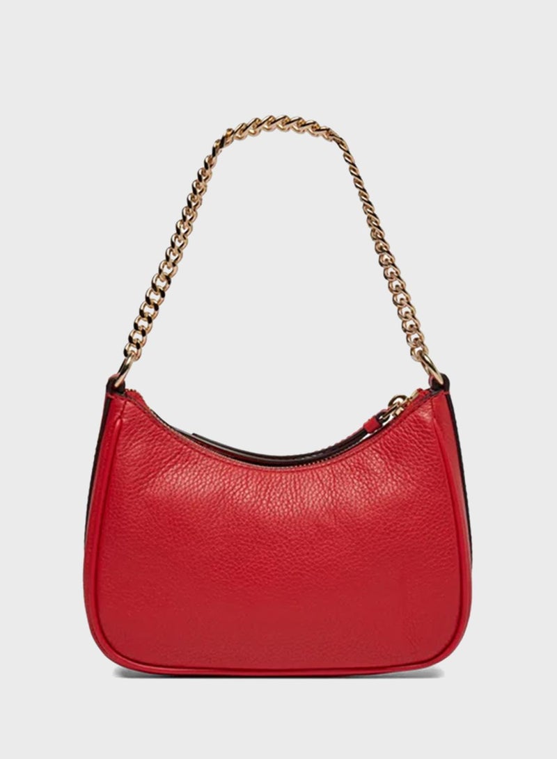 حقيبة يد صغيرة من الجلد المرصع بجيت سيت تشارم