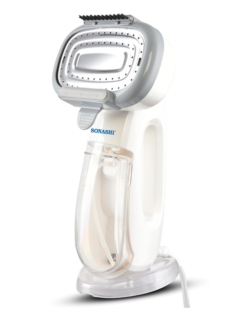 SONASHI Garment Steamer with Digital LED Display | 3 Level Steams - Low/Medium/High | Continuous Work -30 Min with Auto-Shut Off Function | Detachable Tank Capacity & Removable Fabric Brush 300 ml 2000 W SGS-323 White - Image 1
