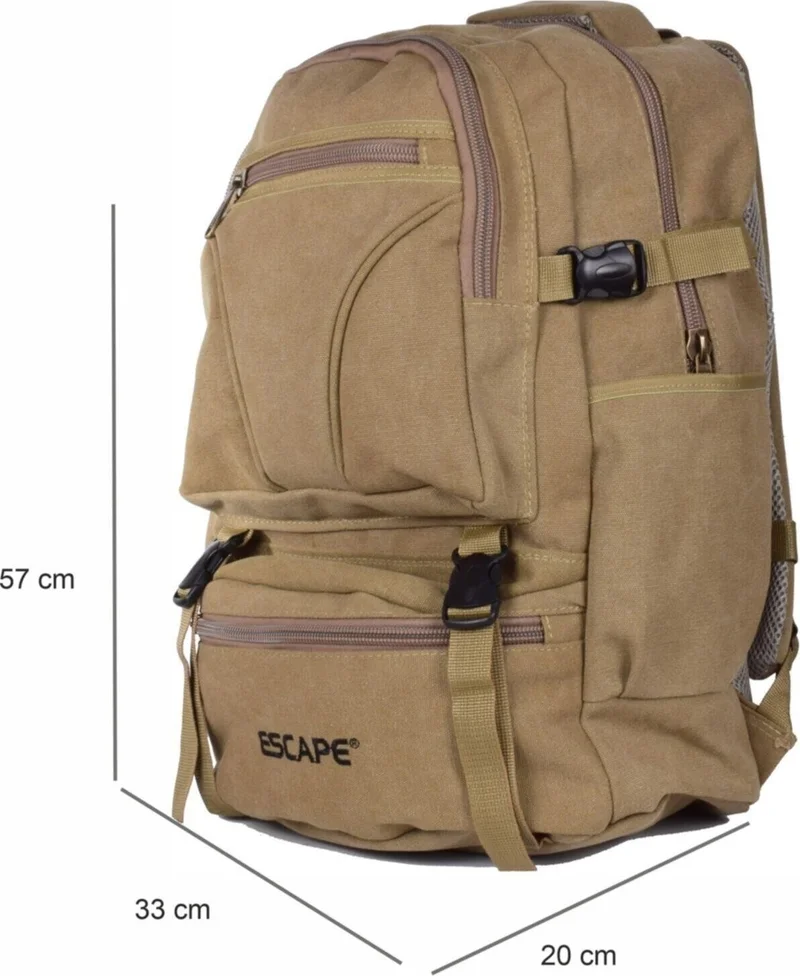 ESCAPE 501 Canvas Beige Mountaineer Backpack 501 Canvas Brown Backpack