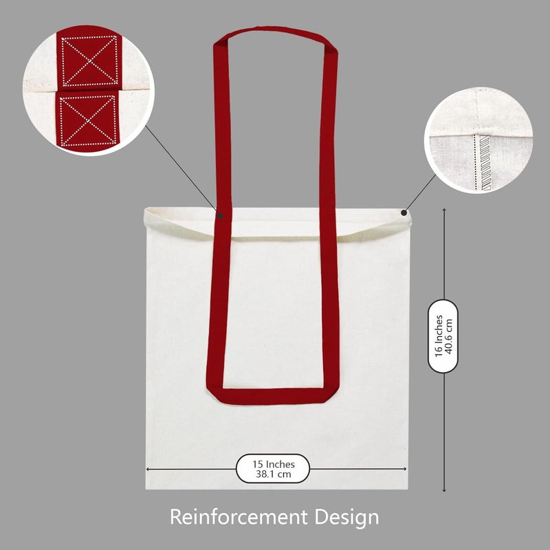 TOPDesign Economical Cotton Tote Bag, 5oz Lightweight Fabric, Reusable Grocery Shopping Cloth Bags, DIY Your Creative Designs - Image 5
